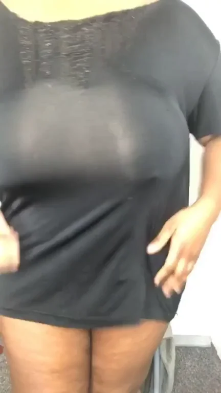 Saggy Ebony Tits Tease: Do You Love These Massive Jugs?