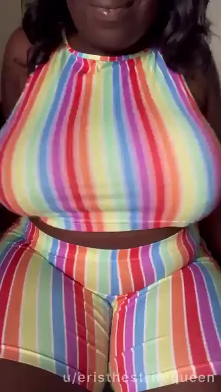 Brighten Your Day with My Massive Ebony Tits! 🍈🍈🔥 [GIF]