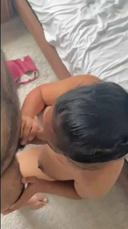 Wifey's Sloppy Kneeling Blowbang: Naked Throat Fuck Finisher