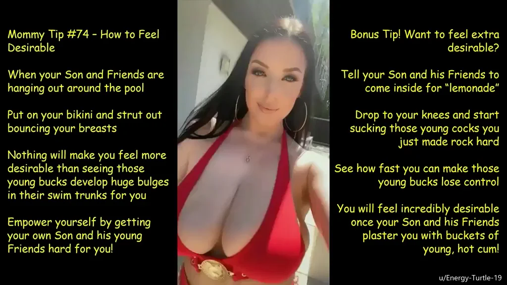 Mommy Tip #74: Angela White's Massive Tits Bounce to Make You Crave Her Slutty Curves