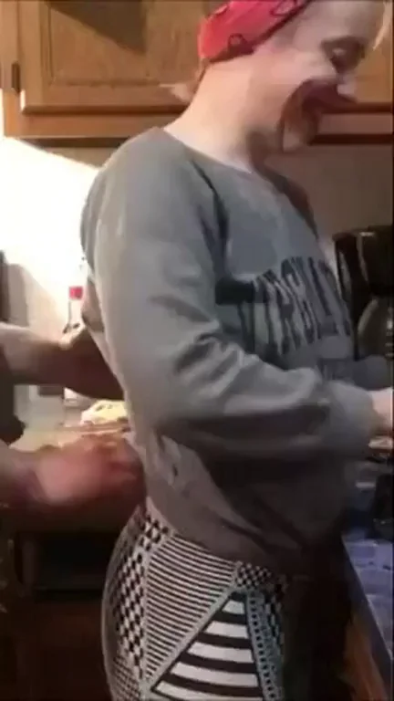 Surprising Mom in the kitchen when I come back home