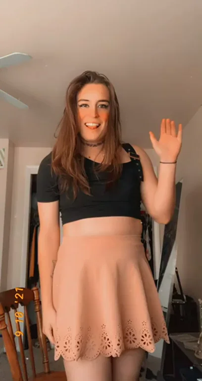 Trans Cutie Teases in Pink Skirt Begging to Get Panties Yanked Off