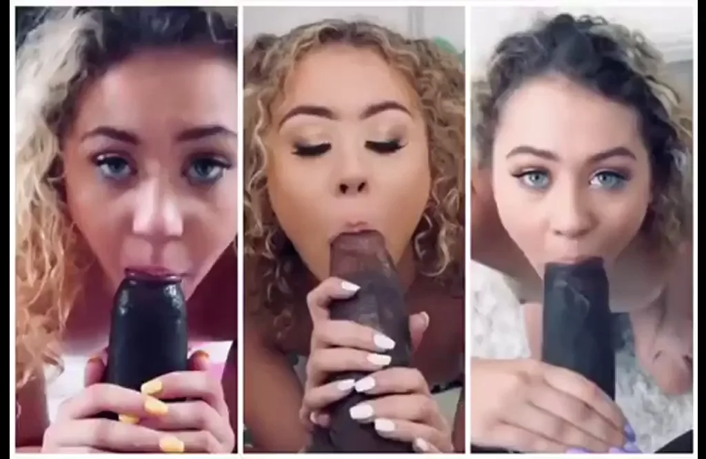 Allie Addison's Blonde Slut Face Worships Three Throbbing BBCs