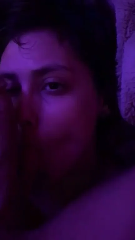 Playful Slut Worships Throbbing Monster Cock with Teasing Eyes