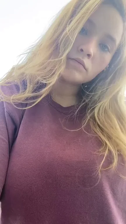 Holy Mackerel! Stacked Blonde Teases in Purple Tee 😍🍑