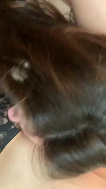 Teasing her pussy thru her panties while he fucks me from behind! (ffm)