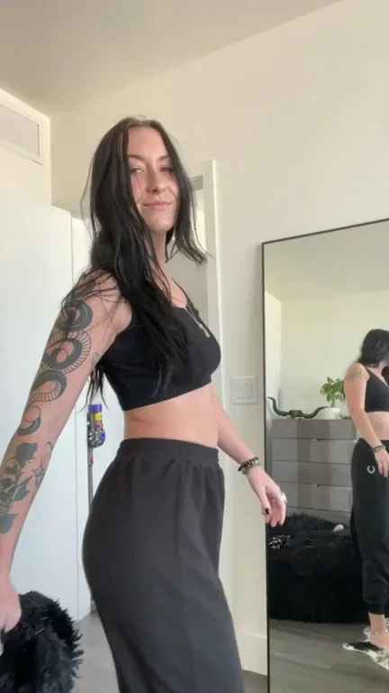 Goth TikTok Slut's Blanket Tease with Juicy Tits & Tattoos 🔥🖤