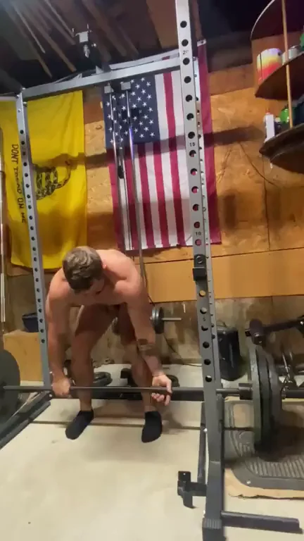 🍆💪 Naked Deadlifts: Watch This Buff Dude's Huge Cock Swing Wild! 🔥