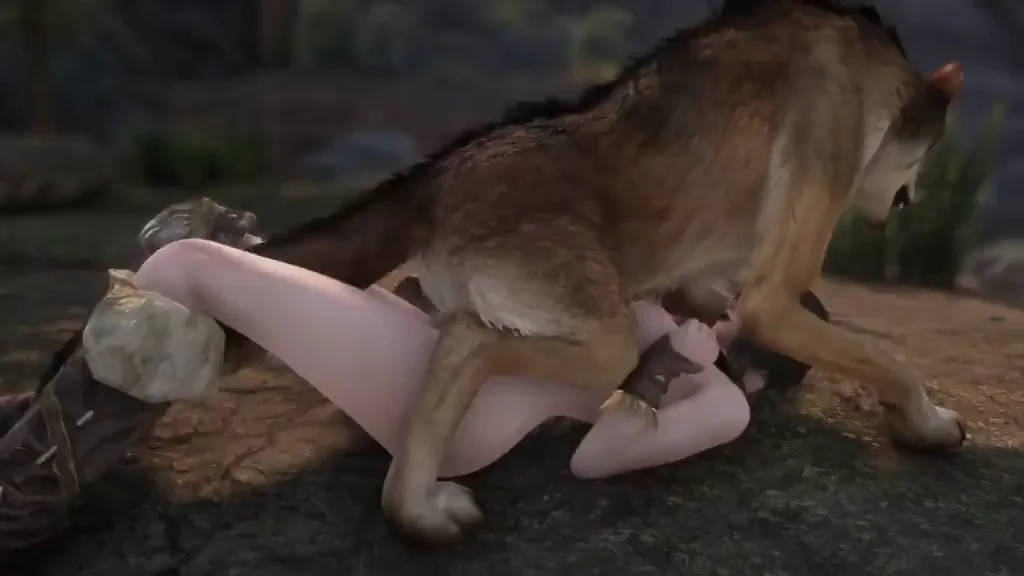 Young Slut's Pink Pussy Ravaged by Beast Cock in Woods 🐕🍆💦