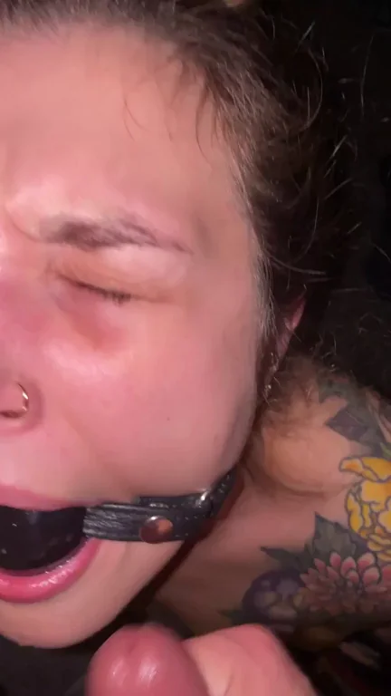 Cum All Over This Tattooed Gagged Slut? 😈💦