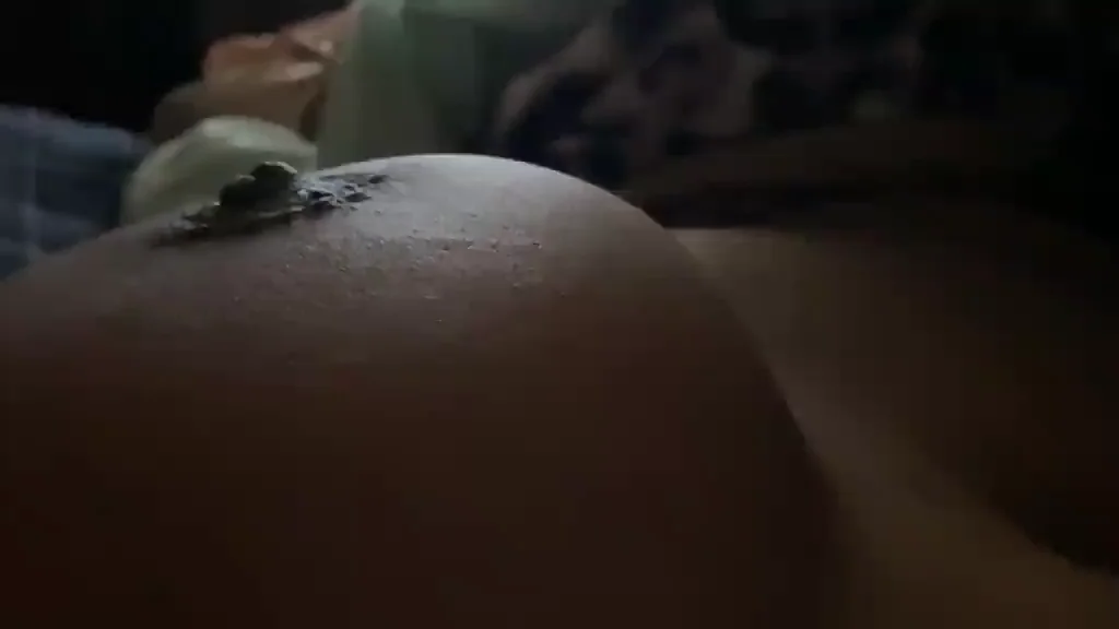 One Nipple Tease: Ebony Bombshell's Massive Jiggly Tit Reveal