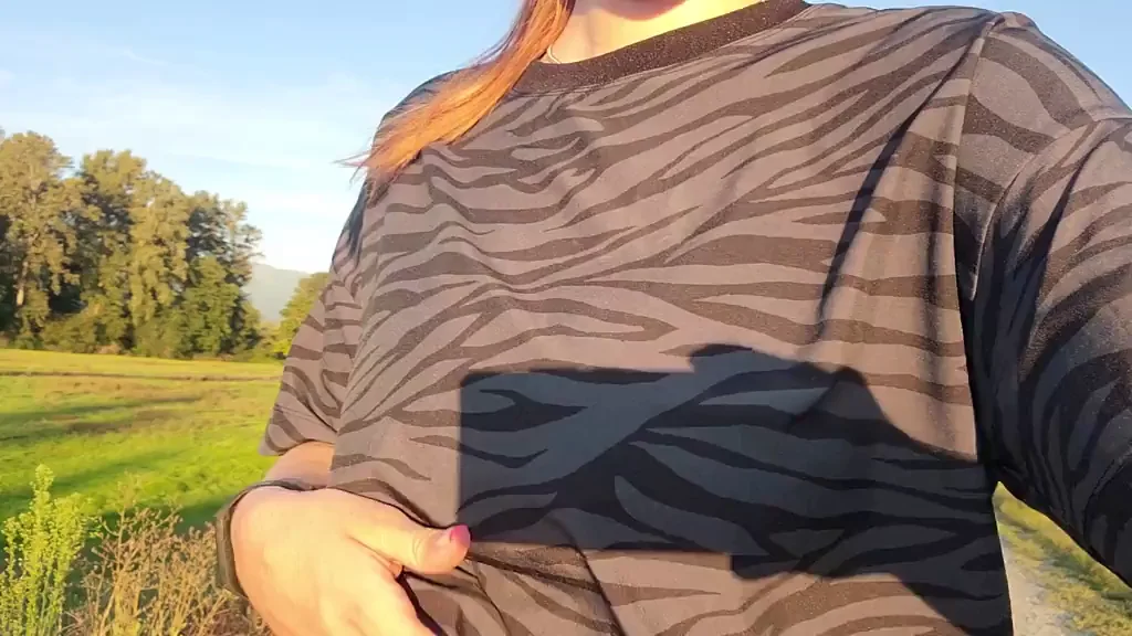 Evening Walk Boob Bounce Tease 😈🍈🍈 (Grab 'Em If You Dare?)