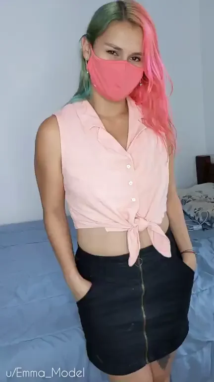 Handful of Perky Tease: Pink-Haired Pixie's Tiny Tits Revealed