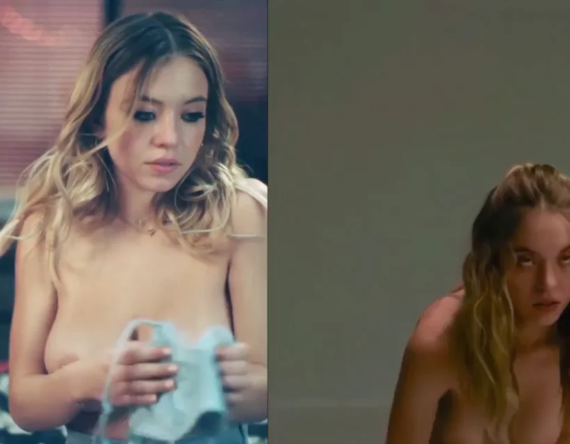 Sydney Sweeney's big tits in "Euphoria" and "The Voyeurs"