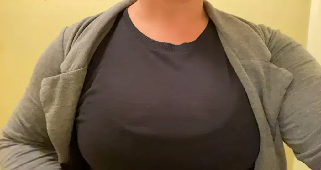 Popped my milf tits out at work for you ?