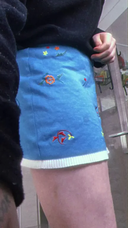 giving you a peek up my skirt