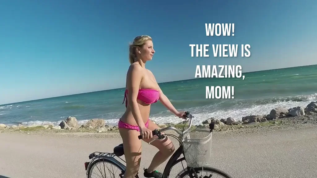Busty Blonde Mom's Beach Bike Ride Turns Taboo Fuck Fest