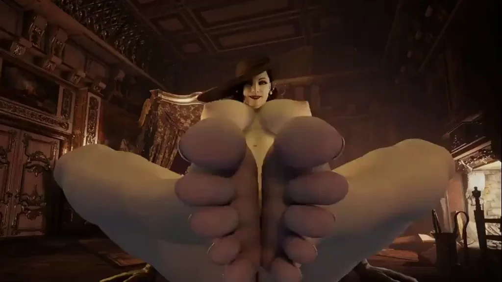 Giantess Alcina Dimitrescu Teases with Massive Bare Feet by Gamingarzia