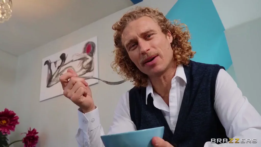 Faking playing video games while a weirdo eats spaghetti