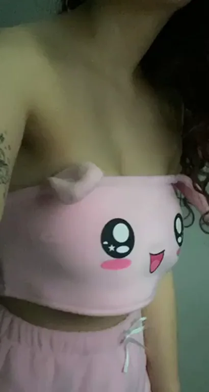 Cute Teen Bunny PJs Titty Drop Tease