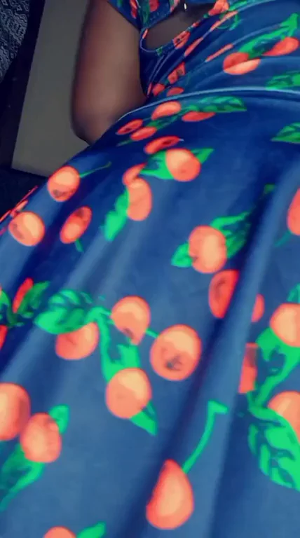 Freaky Ebony Babe's Cherry Dress Tit Bounce & Ass Tease 🍒🍑🔥