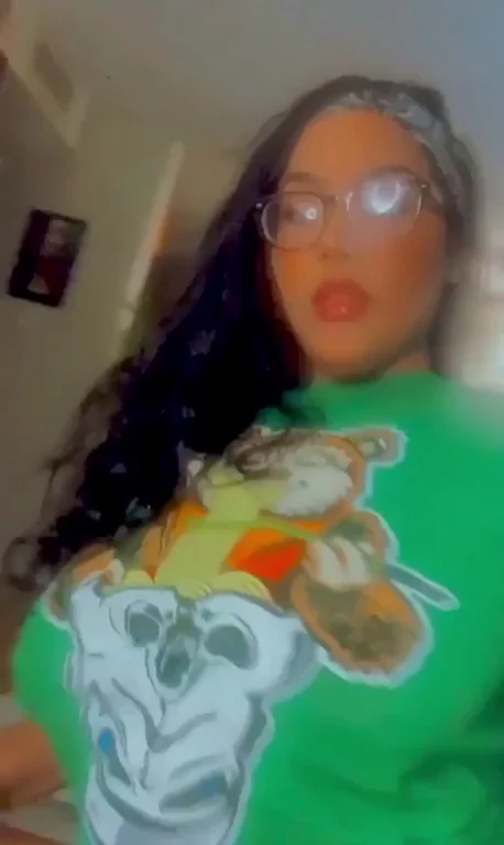 Thick Ebony Babe's Massive Tits in Glasses & Hoodie Slipping Out 😍🔥