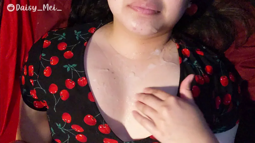 I love having a hot load on my chest and licking cum off my fingers!