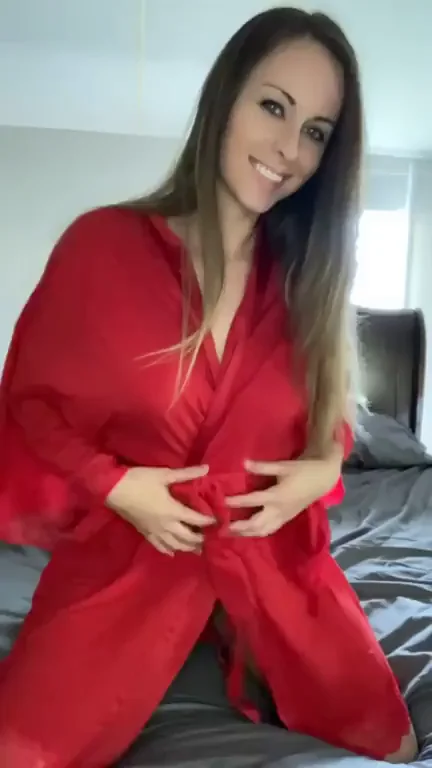MILF's Red Lingerie Tease Lights Up Your Christmas Cock