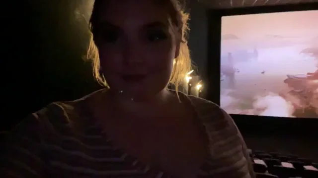 Flashing my tits while in the cinema [GIF]