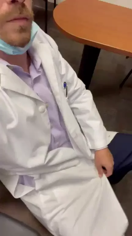 Irish Doc's Massive Cock Tease at Work