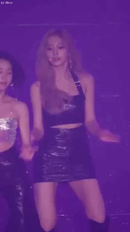 Tzuyu's Slutty Black Latex Mini Skirt Dance Tease