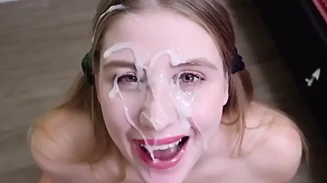 School girl and a massive facial