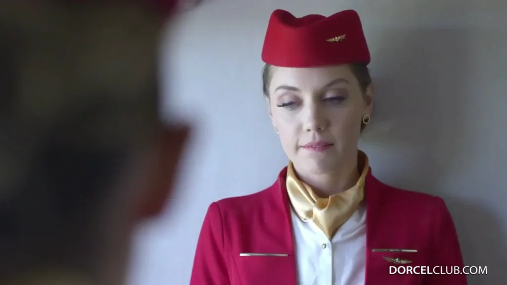 Elena Koshka's Caring Stewardess Cock Worship 😈👠✈️