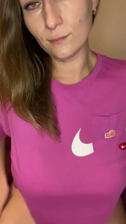 Shaking My Juicy Natural Titties in Tight Pink Nike 😈🍈🍈