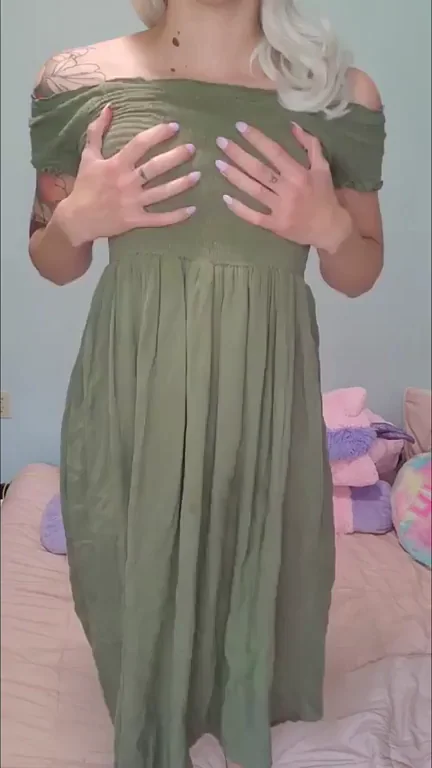 Hot Blonde Slut Teases with Massive Titty Reveal
