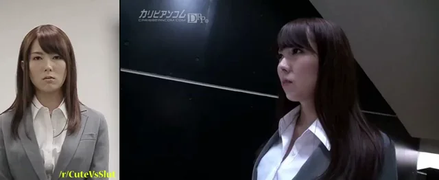 Nice plot - office girl gets punished for giving an important client a forced BJ on a staircase. Penalty - 2 facials from employees and creampie from a manager.