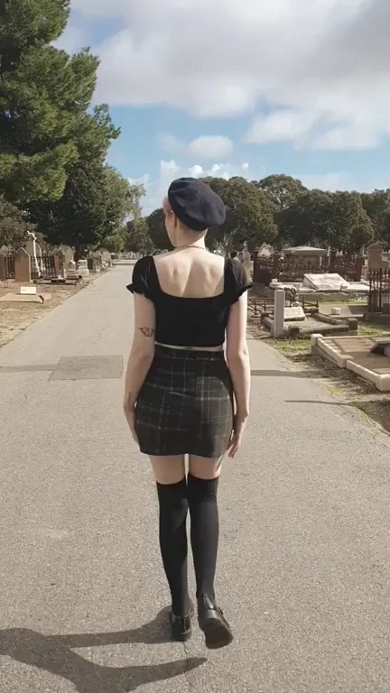 Goth Slut Teasing in the Cemetery 😈⚰️