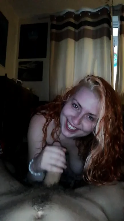 Pale Redhead PAWG GF Slurps Thick Cock with Sloppy Eye-Fuck