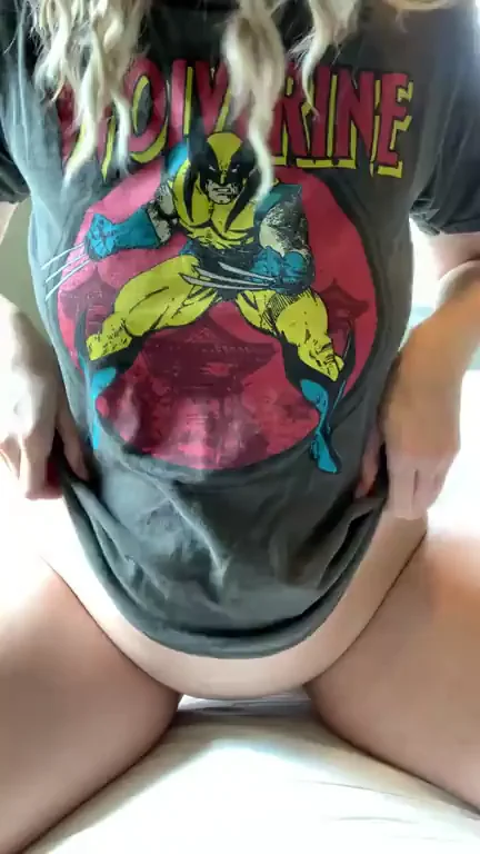 Pregnant Wolverine Slut's Epic Titty Drop Tease