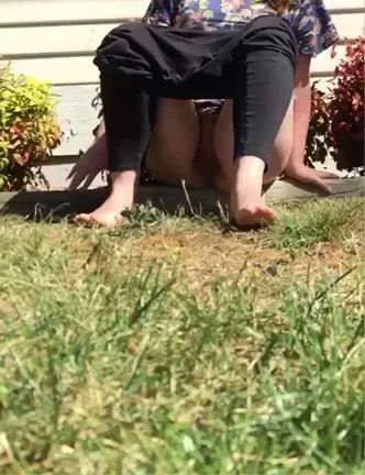 MILF's Wild Backyard Pee Break: Squatting & Gushing at 32F