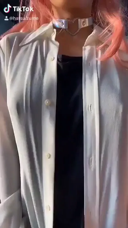 Pink-Haired Family Slut Teases Tits in Open Shirt 😈🍒