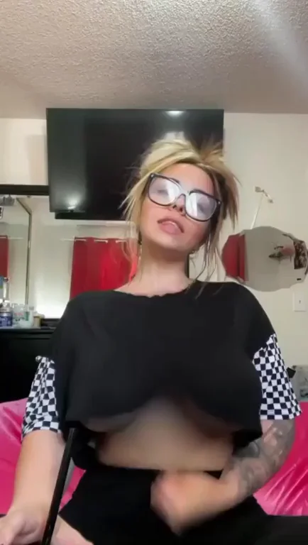 Glasses Slut Begs: Squeeze My Massive Tits!
