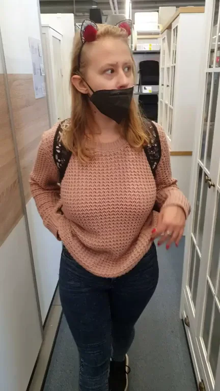 🛒 Big Tit Slut Flashes Massive Jugs in Store - Caught? 😈 [GIF]
