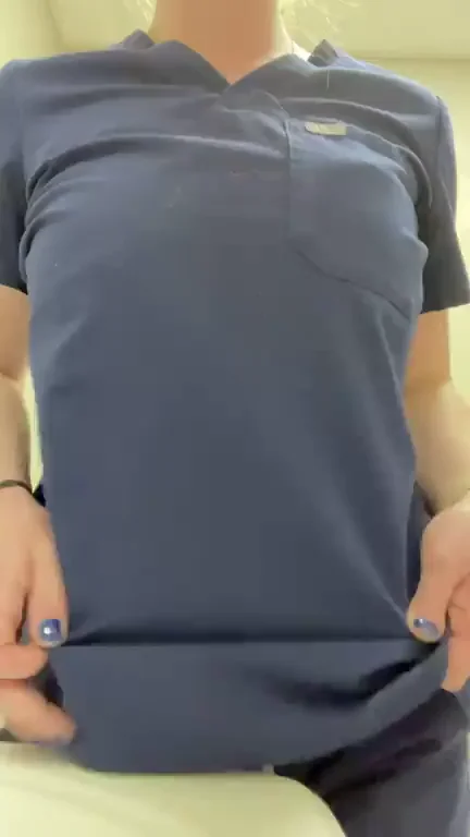 Nurse Slut Flashes Massive Tits and Nipple Bling Back at Work