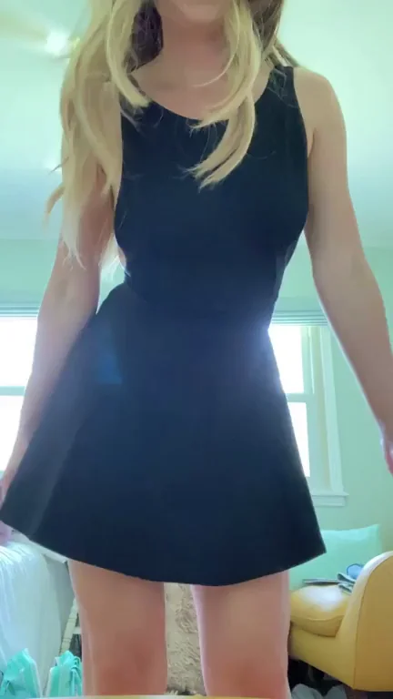 Teasing Upskirt Stair Walk in Tiny Black Dress 😈🍑