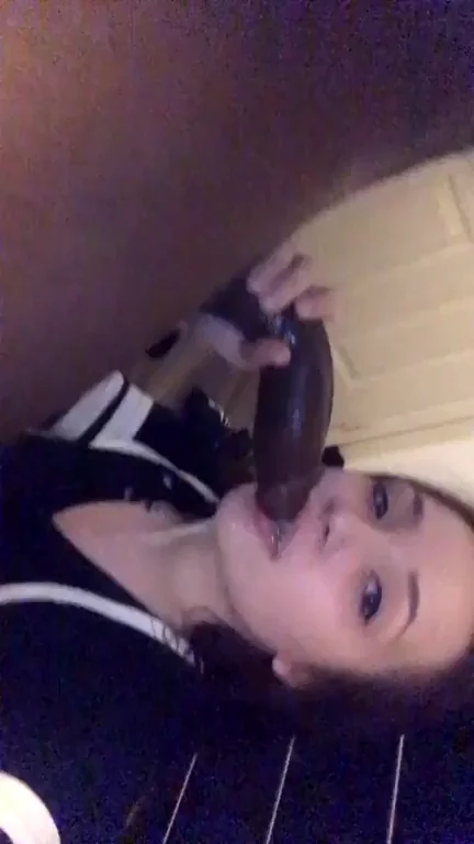 🔥 Asian Cutie Deepthroats Fat Black Dildo POV Slobber Fest 😛💦