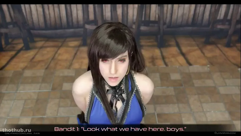 Lana Rain as Tifa Lockhart Cosplay Dildo Fuck Frenzy
