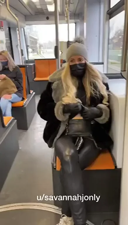 Blonde Bus Babe's Stealthy Tit Flash – Did They Notice?