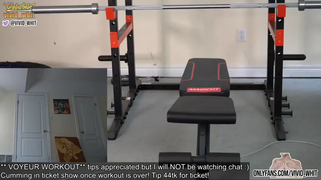 Vivid Whit's Saggy Tits Bench Press Tease