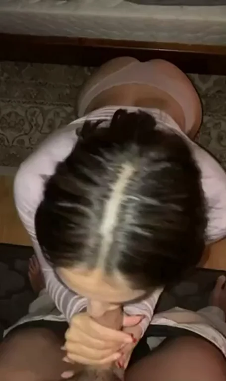 BiCurious Asian Hottie Drops to Knees for Friend's Throbbing Uncut Cock